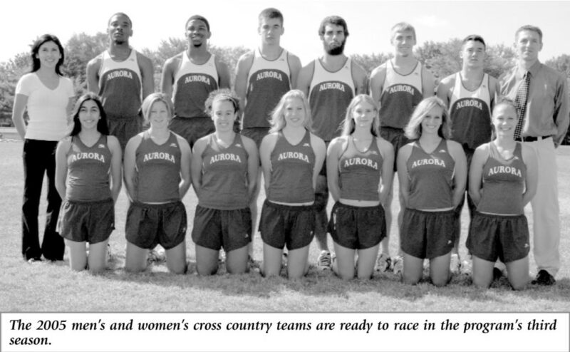 Mrs. Blank and her cross country team at Aurora University.  Can you find her?